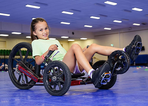Girl riding KMX bike
