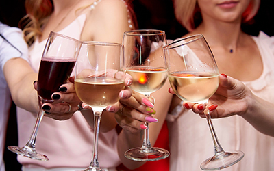 Wine glasses cheers